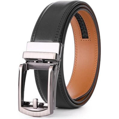 Vrlegend Ledergürtel Herren Automatik - Verstellbar, 3,5cm breit, Schwarz, mit