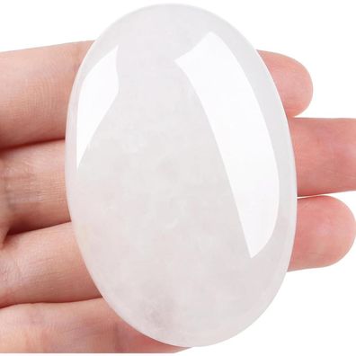 Xiannvxi Bergkristall Sorgenstein, polierter ovaler Heilstein, 2.4 Zoll, 1PC