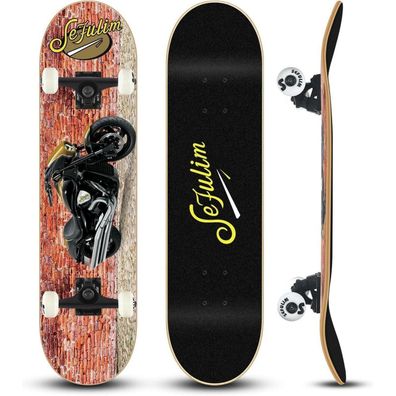Sefulim Komplettes Skateboard 78,9 x 20,3 cm, 7-lagiger kanadischer Ahorn