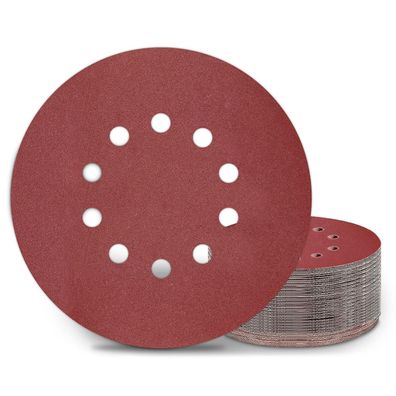 Kongming 25er Set Schleifpapier 225mm Klett P180, 10 Loch für