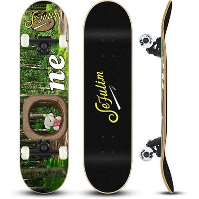 Sefulim Skateboard 78,9 x 20,3 cm, 7-lagig Kanadischer Ahorn, Doppel-Kick-Deck