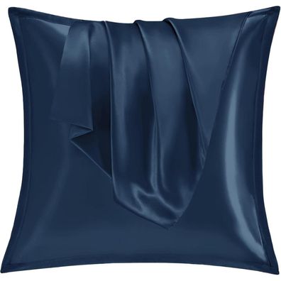 Vielit 2er Set Satin Kissenbezug 60x60 cm mit Reißverschluss, weich wie Seide