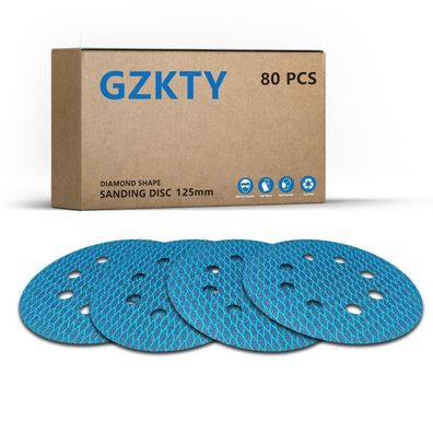 GZKTY 80Stk 125mm Klett Schleifpapier, Exzenterschleifscheiben 8-Loch Korn 120