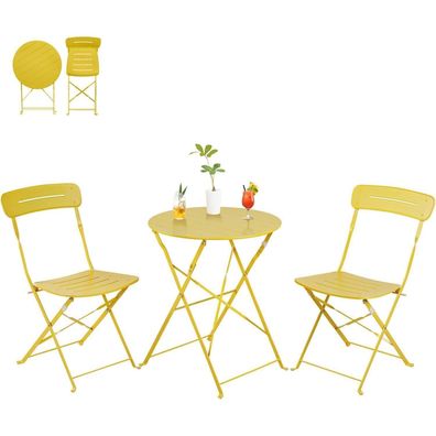 Grand Patio Bistrotisch mit 2 Stühlen, 3-teiliges Balkonmöbel Set, wetterfest