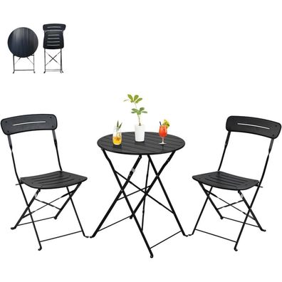 Grand Patio Bistrotisch mit 2 Stühlen, 3-teiliges Balkonmöbel Set, wetterfest