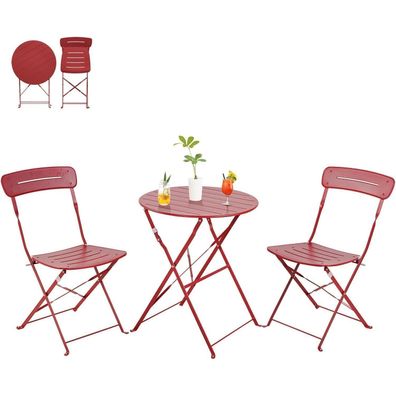Grand Patio Bistrotisch mit 2 Stühlen, 3-teiliges Balkonmöbel Set, wetterfest