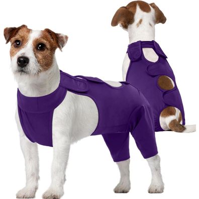 Kuoser Hundebody nach OP, Erholungsanzug für Hunde & Katzen, Lila XS