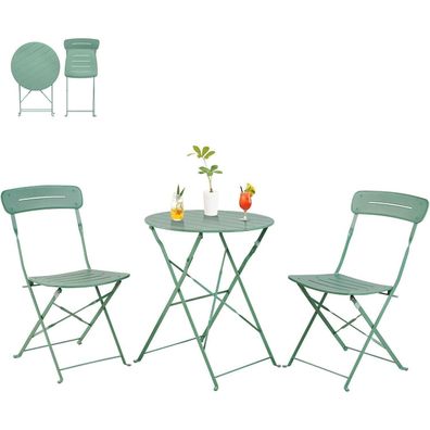 Grand patio Bistrotisch mit 2 Stühlen, 3-teiliges Balkonmöbel Set, wetterfest