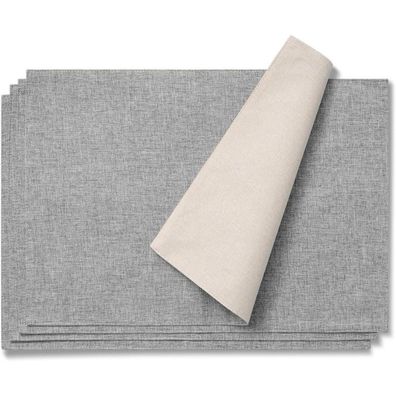 Aoksunova Platzset Stoff Tischset Leinen 33 x 48 cm Baumwolle Platzdeckchen 4er