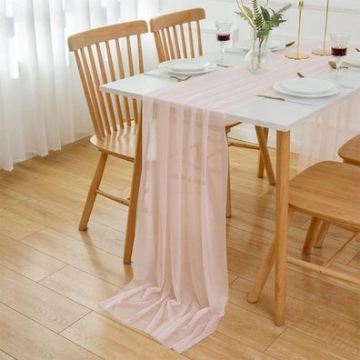 Aoksunova Chiffon Tischläufer 70x300cm, Rosa - Elegant für Hochzeiten und Partys