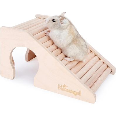 Niteangel Hamsterhaus mit Kletterleiter, trapezförmige Hütte für Hamster