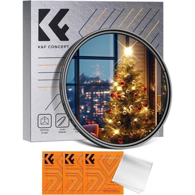 K&F Concept Variabler Sternfilter 62mm 4/8 Punkte für Sternenlichteffekte