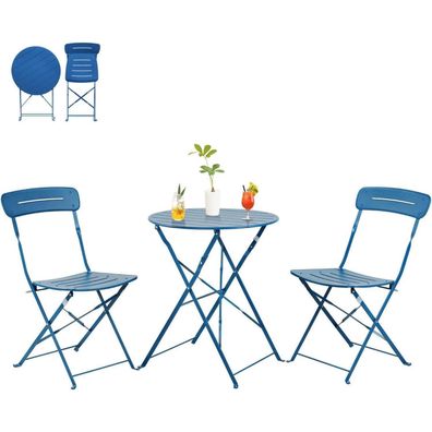 Grand Patio Bistrotisch mit 2 Stühlen, 3-teiliges Balkonmöbel Set, wetterfest