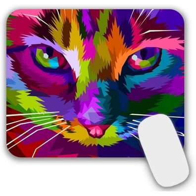 Aoksunova Mauspad Klein Katze Motiv 24 x 20cm Waschbar Rutschfest Lycra