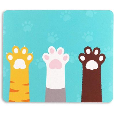 Aoksunova Gaming Mauspad mit süßem Katzenmotiv, rutschfest, 24x20x0,3 cm