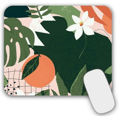 Aoksunova Mauspad Mädchen Klein Motiv 240 x 200mm Art Bunt Muster Orange MF-013