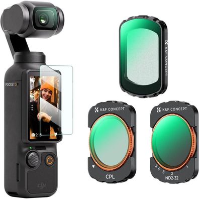 K&F Concept OSMO Pocket 3 Filterset: CPL, Black-Mist 1/4 & ND2-32, magnetisch