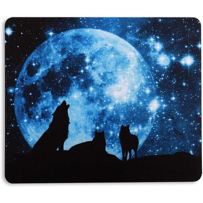 Aoksunova Mauspad Klein mit Wolf Motiv, 24 x 20cm, Rutschfest und Abwaschbar