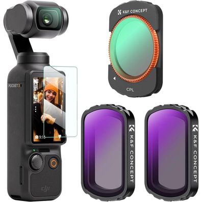 K&F Concept Magnetisches Filter Set für DJI Osmo Pocket 3 (CPL, ND4, ND8)