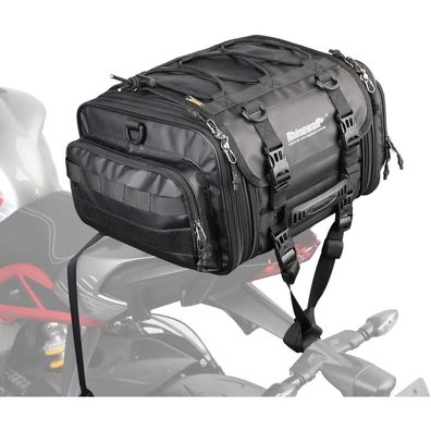 Rhinowalk Motorrad Hecktasche 19-26L Wasserdicht, Erweiterbar, Schwarz