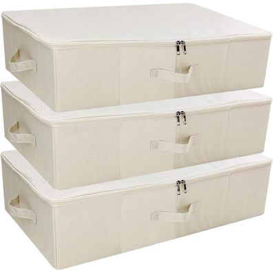 iwill CREATE PRO Unterbett-Aufbewahrungsbehälter, faltbar, starr, 3 Stück, Beige