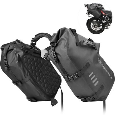 Rhinowalk Motorrad Satteltasche 48L Wasserdicht - Seitentasche Gepäcktasche