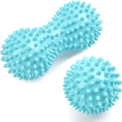 URAQT Massagebälle Faszienball Set (2 Stück) - Hart mit Noppen für
