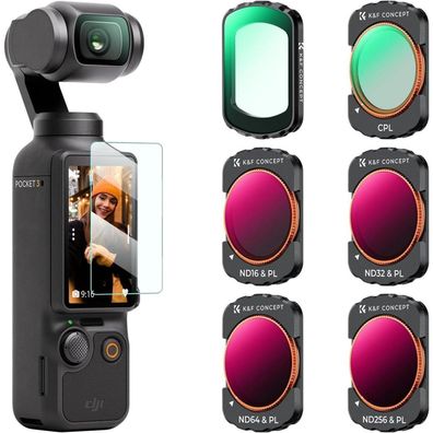 K&F Concept Magnetisches Filter Set für DJI Osmo Pocket 3, 6er Pack (UV, CPL