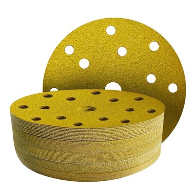 GZKTY Schleifpapier 150mm Klett, 50 Stück, 15 Loch, Körnung 100 für