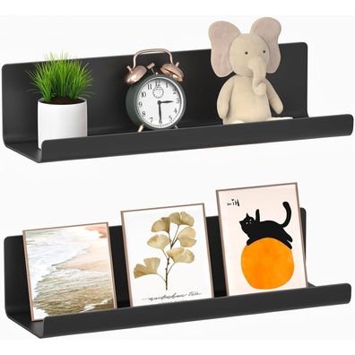 WELDUN Schweberegal 2er Set, Wandregal ohne Bohren, 32cm, Selbstklebend