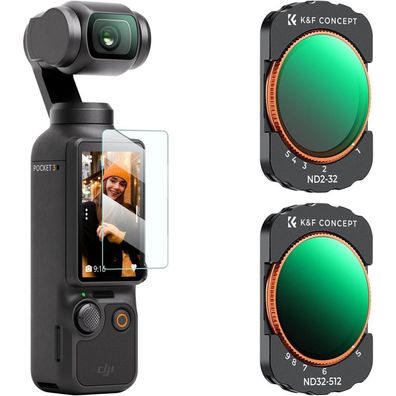 K&F Concept Magnetisches ND Filter Set für DJI Osmo Pocket 3, Variabel ND2-32