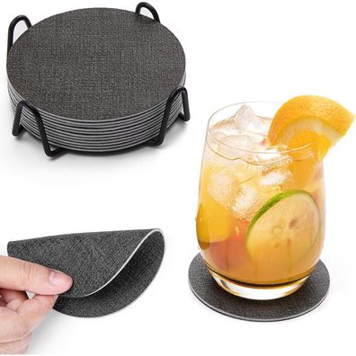 Chitomars Untersetzer 12er Set, Doppelseitige Runde Glasuntersetzer aus
