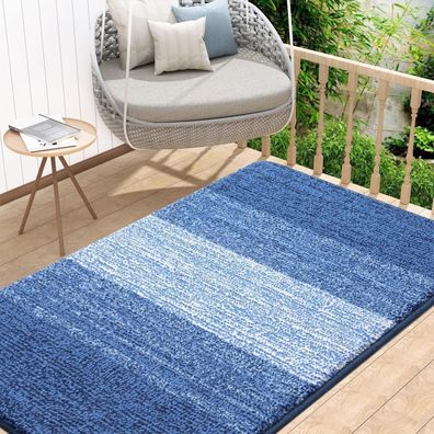Homaxy Schmutzfangmatte Innen 80x120 cm Marine Blau - Rutschfest & Saugstark