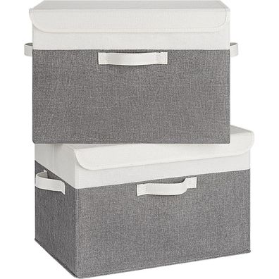 GRANNY SAYS Aufbewahrungsboxen groß, 2 Stück Stoff-Kisten mit Deckel für