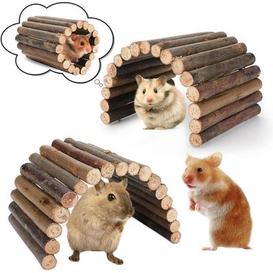 YIXUND Biegbare Brücke für Kleintiere, 2er Pack - Spielzeug und Versteck für