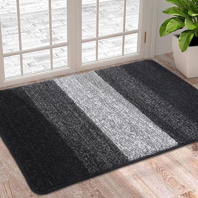 Homaxy Schmutzfangmatte Innen 50x80 cm Schwarz - Rutschfest, Maschinenwaschbar