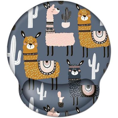 Aoksunova Ergonomisches Mauspad mit Gelkissen und Handauflage, Alpaka Design