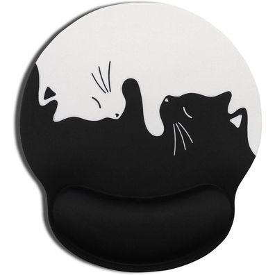Aoksunova Ergonomisches Mauspad mit Handgelenkauflage, Motiv Katze, MB-086