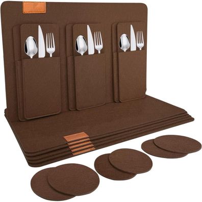 shinfly Tischsets Abwaschbar Platzsets aus Filz 18er Set, Hitzebeständig