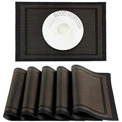 Chaochi Tischset 6er Set, abwischbar, 45x30cm, PVC/Polyester, hitzebeständig