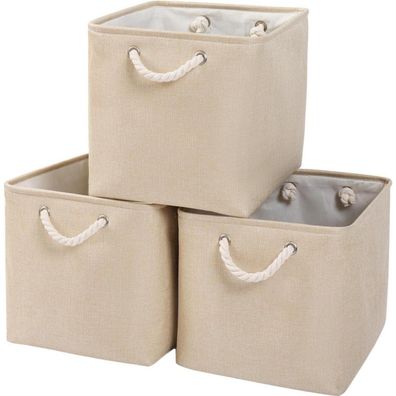 Mangata Aufbewahrungsbox Stoff, 33 x 38 x 33 cm, Großer Grau Aufbewahrungskorb