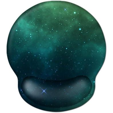 Aoksunova Ergonomisches Mauspad mit Gelkissen und Handauflage, Galaxy Motiv