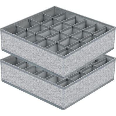 DIMJ 2 Stück Aufbewahrungsboxen, 24 Zellen Schublade Organizer, Faltbare