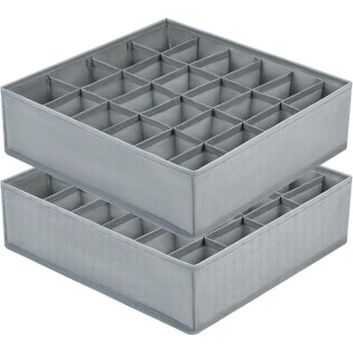 DIMJ 2 Stück Aufbewahrungsboxen für Socken, 24 Zellen Schubladen Organizer