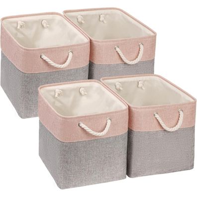 Mangata Aufbewahrungsbox Stoff, 33x38x33 cm, 4er Pack, Grau Pulver