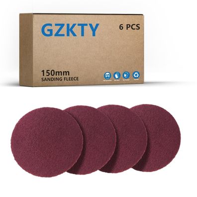 GZKTY 6Stk Schleifvliese 150 mm Klett, P150-180 Körnung für Exzenterschleifer