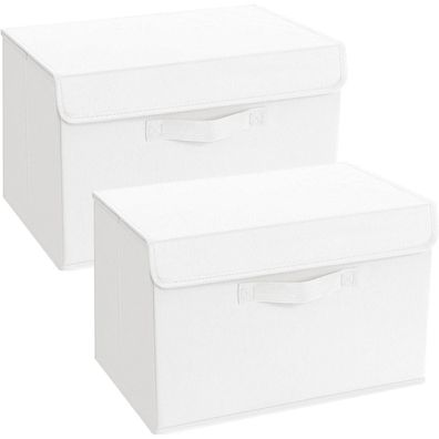 DIMJ Aufbewahrungsboxen mit Deckel, Faltbare Aufbewahrungskiste mit Griff, 2