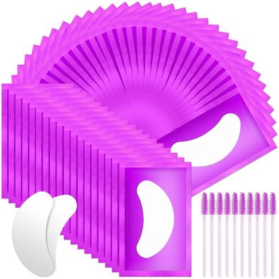 URAQT Augenpads für Wimpernverlängerung, 50 Paar Wimpernpads mit 10