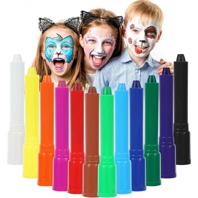 URAQT 12 Farben Waschbares Kinderschminkset - Sicher und Ungiftig für Gesicht
