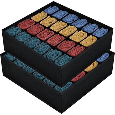 DIMJ Aufbewahrungsboxen für Drawer Organizer - 24 Zellen, faltbar, für Socken